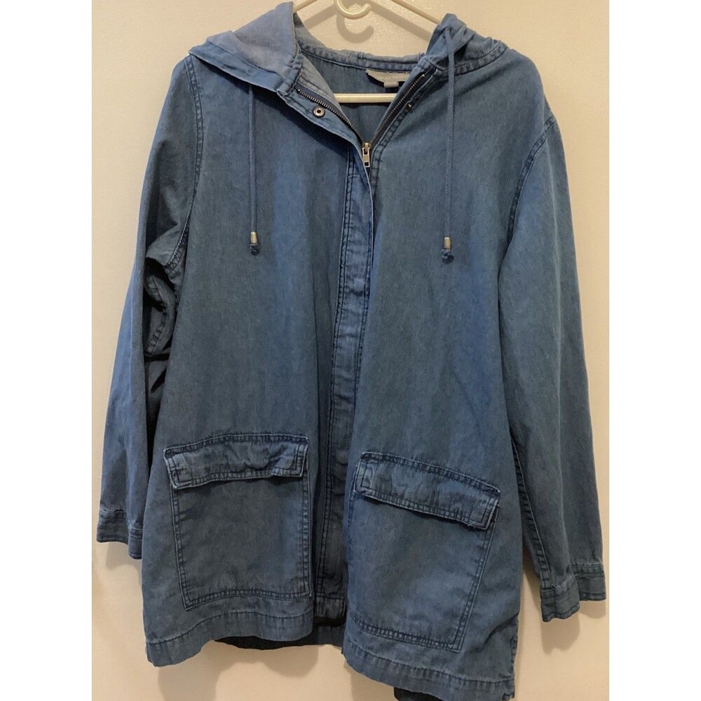 Women’s Woman Within 100% Cotton Zip Up Jacket Size Large 18/20